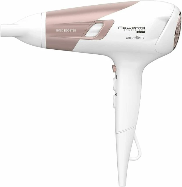 Фен rowenta studio dry glow cv5830f0, 2100 вт, белый | розовый 5