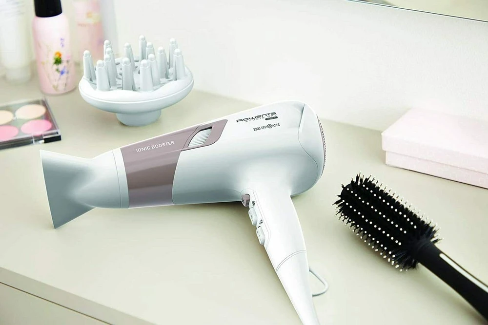 Фен rowenta studio dry glow cv5830f0, 2100 вт, белый | розовый 2