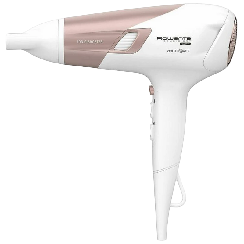 Фен rowenta studio dry glow cv5830f0, 2100 вт, белый | розовый 14