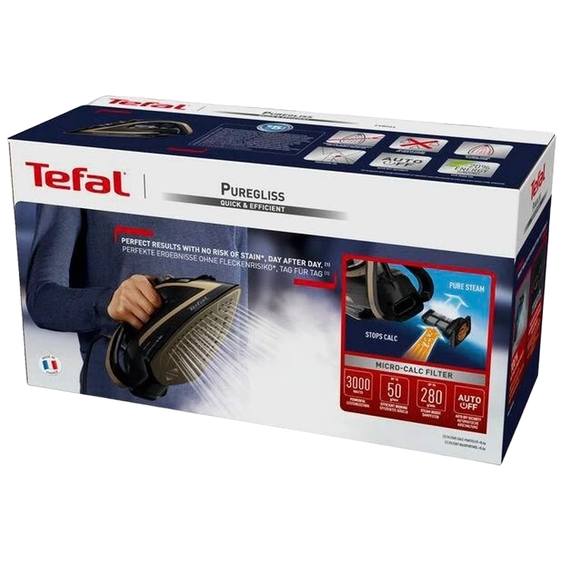 Fier de călcat tefal fv8064e0 , 3000w, negru/cupru 3