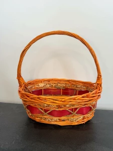 КОРЗИНА ИЗ ЛОЗЫ ОВАЛ С РУЧКОЙ 26×33 СМ (M16-240)