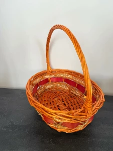 КОРЗИНА ИЗ ЛОЗЫ ОВАЛ С РУЧКОЙ 33×39 СМ