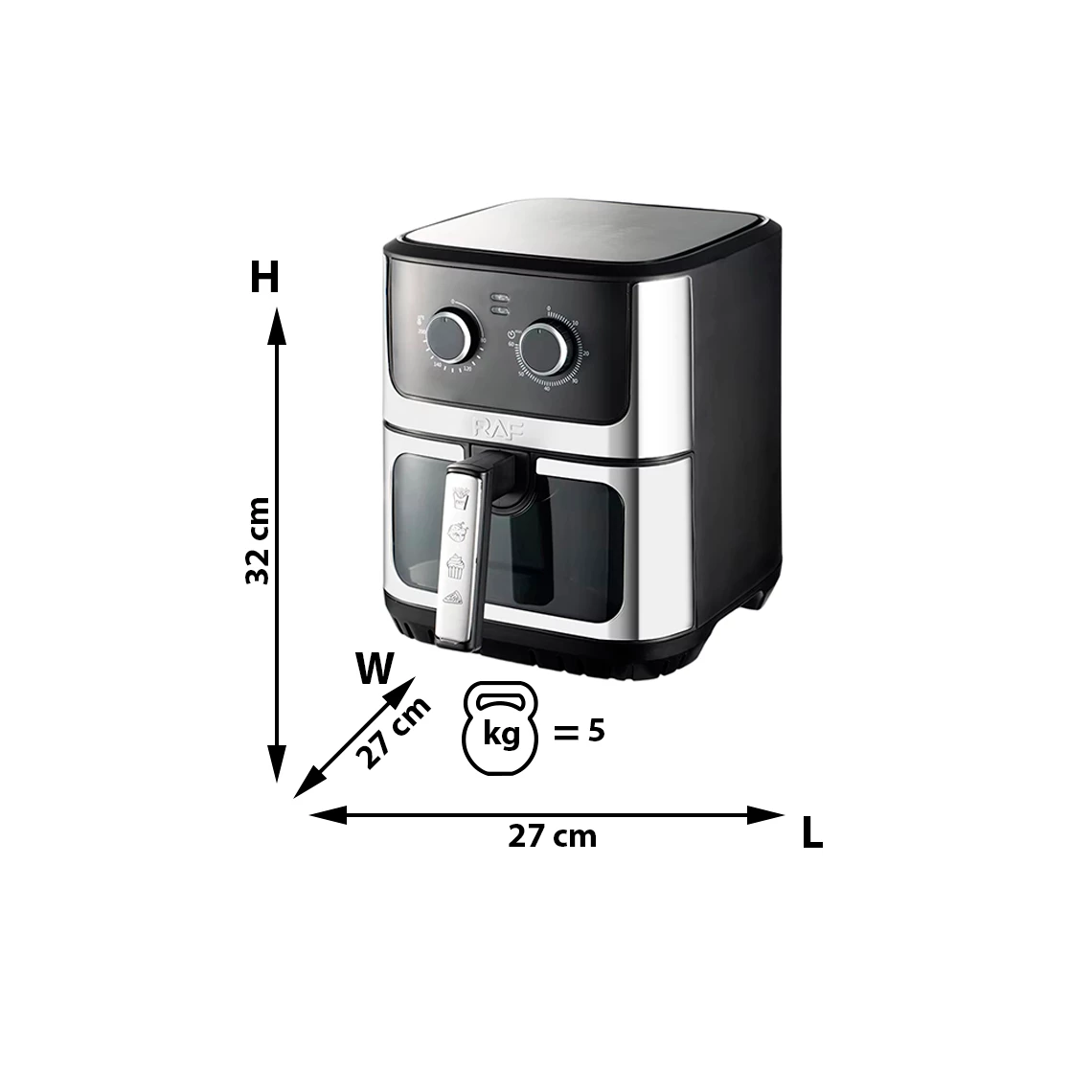 Friteuza cu aer cald 6.5 l raf (r5267) 4