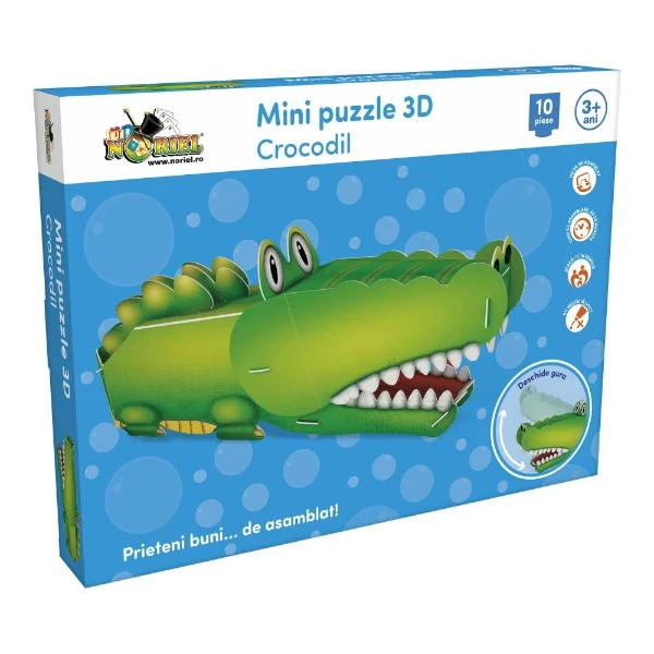 Мини-пазл 3d noriel – крокодил, 10 элем. 3