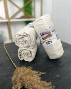 Cearsaf elastic queen – bej deschis (10-5-24) Thumbnail 2