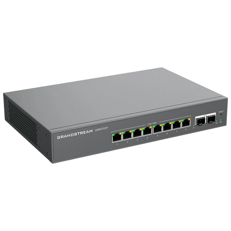 Comutator poe grandstream gwn7721p, 8x ieee 802.3af/at 3