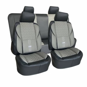 HUSE AUTO COMPLETE DIN PIELE ECOLOGICA – NEGRU CU GRI