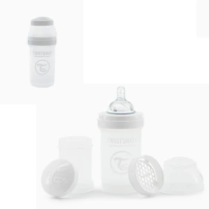 Biberon anti-colici, alb pastel, 330 ml, 0+ luni