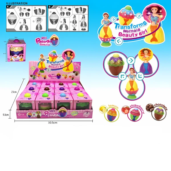 Mini-păpușă "sirena în cupcake" 12 stiluri 3