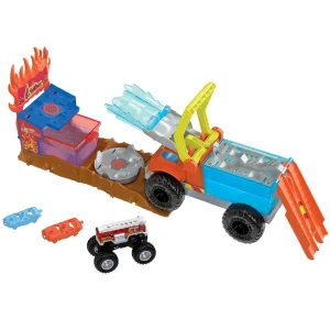 Hot wheels set de joc cu 5-alarm rescue seria "monster trucks  color shifters" Thumbnail 2