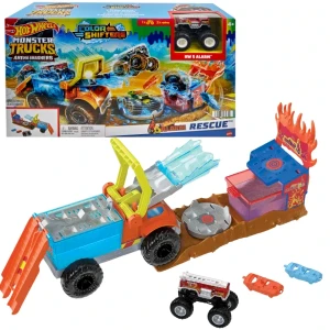 Hot wheels игровой набор с 5-alarm rescue серии "monster trucks color shifters"