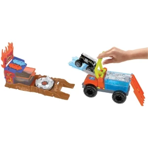 Hot wheels set de joc cu 5-alarm rescue seria "monster trucks  color shifters" Thumbnail 4