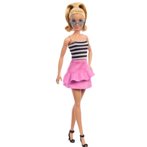 Кукла barbie "модница в полосатом топе и розовой юбке" 4