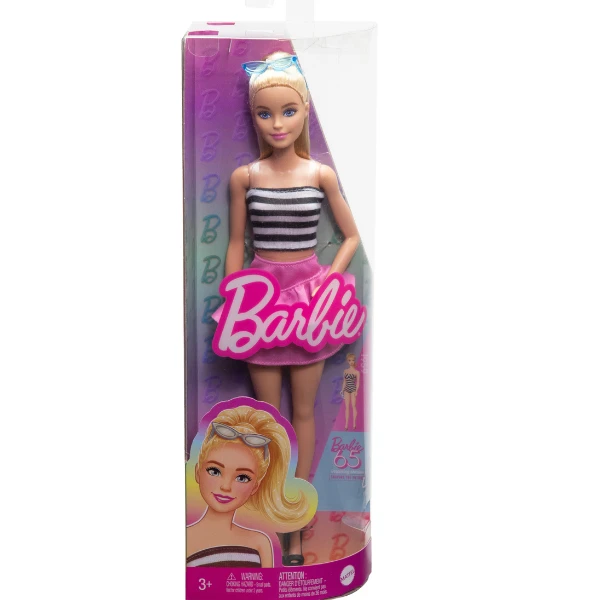 Кукла barbie "модница в полосатом топе и розовой юбке" 3
