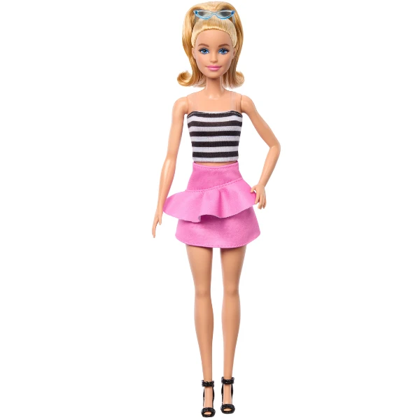 Кукла barbie "модница в полосатом топе и розовой юбке" 2