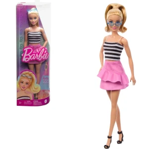 Кукла barbie "модница в полосатом топе и розовой юбке"