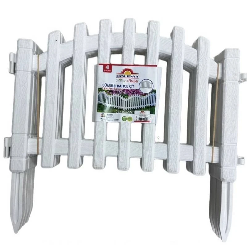 Gard decorativ din plastic pentru gradina set 4 buc 56x40 cm, alb (sb100) 2