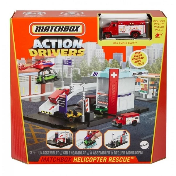 Hot wheels игровой набор "спасательный вертолёт" matchbox 2