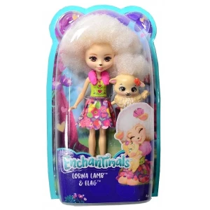 Papusa enchantimals lorna lamb &amp; flag