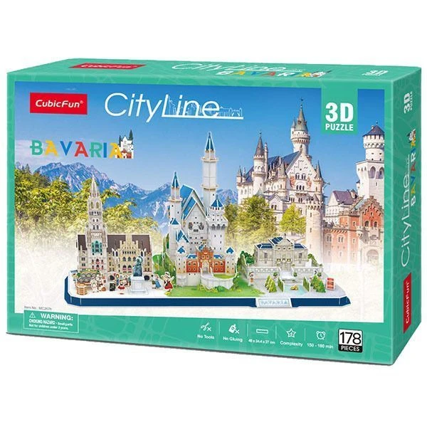 3d puzzle “atracții turistice în bavaria”, 178 elemente 3