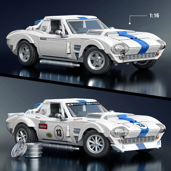 Set de construcție hot wheels – corvette grand sport, scara 1:16 7