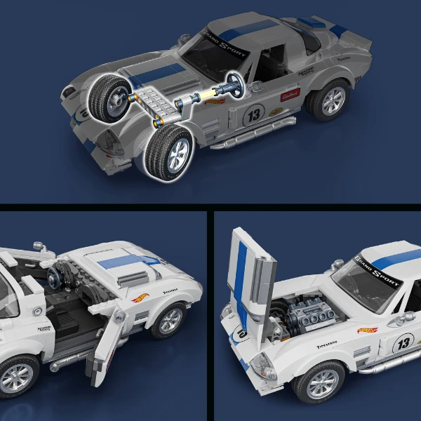 Set de construcție hot wheels – corvette grand sport, scara 1:16 4