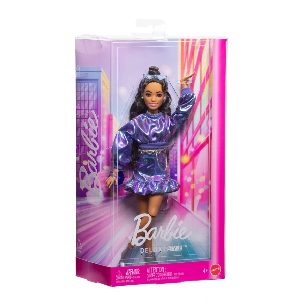 Păpușa barbie "fashionistă rochie violetă lucioasă" 3