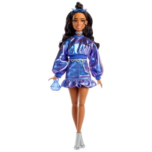 Păpușa barbie "fashionistă rochie violetă lucioasă" Thumbnail 4