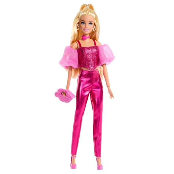 Păpușa barbie "fashionistă în costum roz lucios" 4