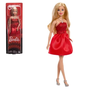 Кукла barbie к 80-летию mattel в рубиново-красном платье