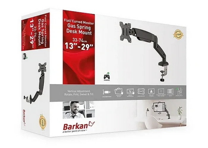 Suport birou pentru monitoare barkan m121p, negru 9