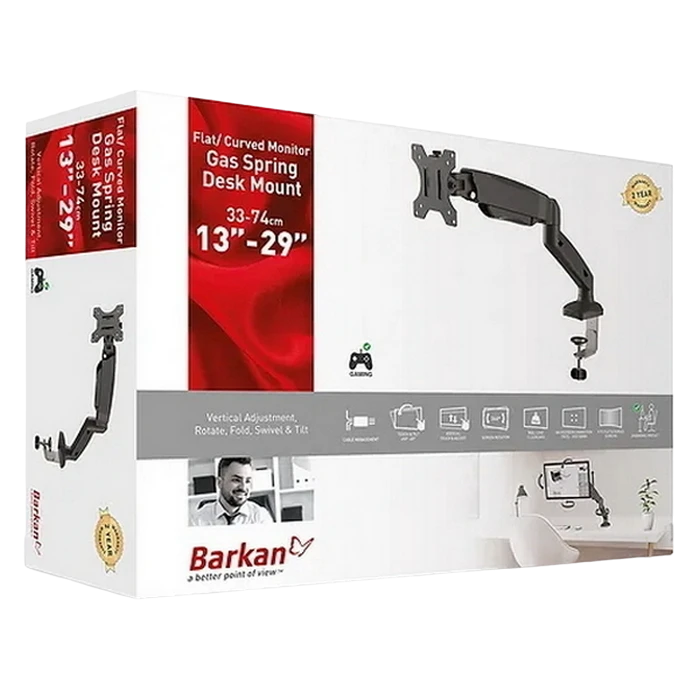 Suport birou pentru monitoare barkan m121p, negru 3