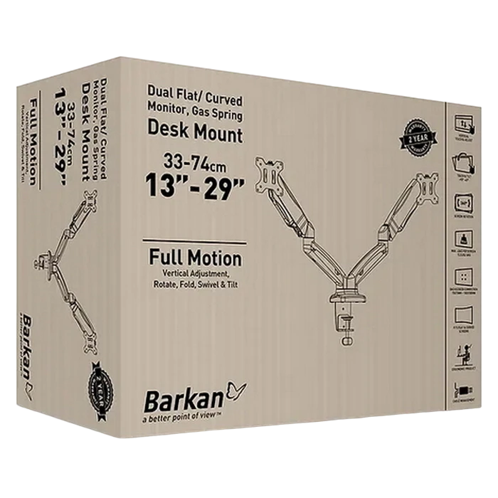 Suport birou pentru monitoare barkan m142p, negru 5