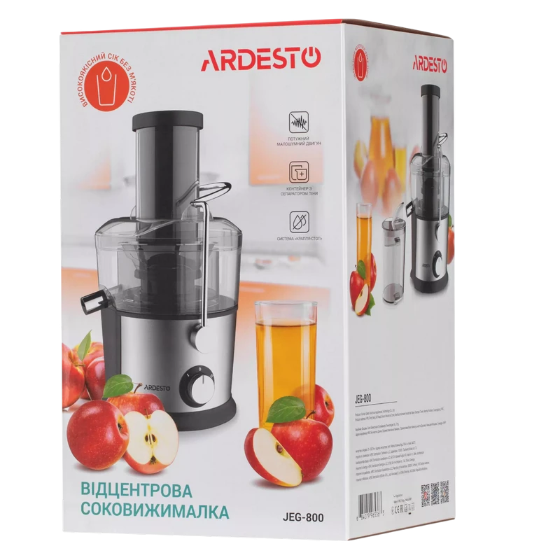 Соковыжималка ardesto jeg-800, нержавеющая сталь 14