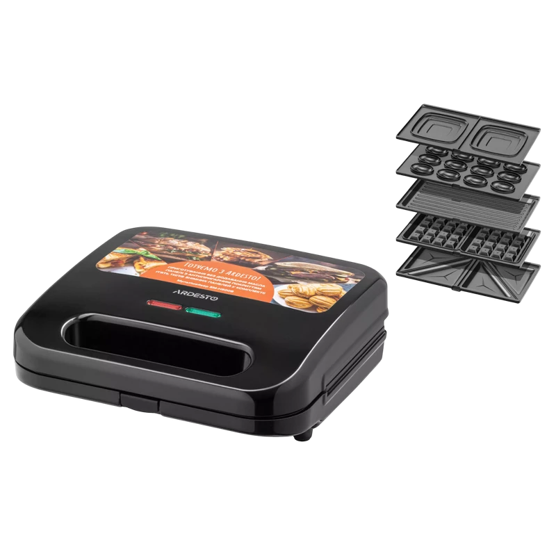 Aparat pentru sandwich multifunctional ardesto sm-h500b, negru 3