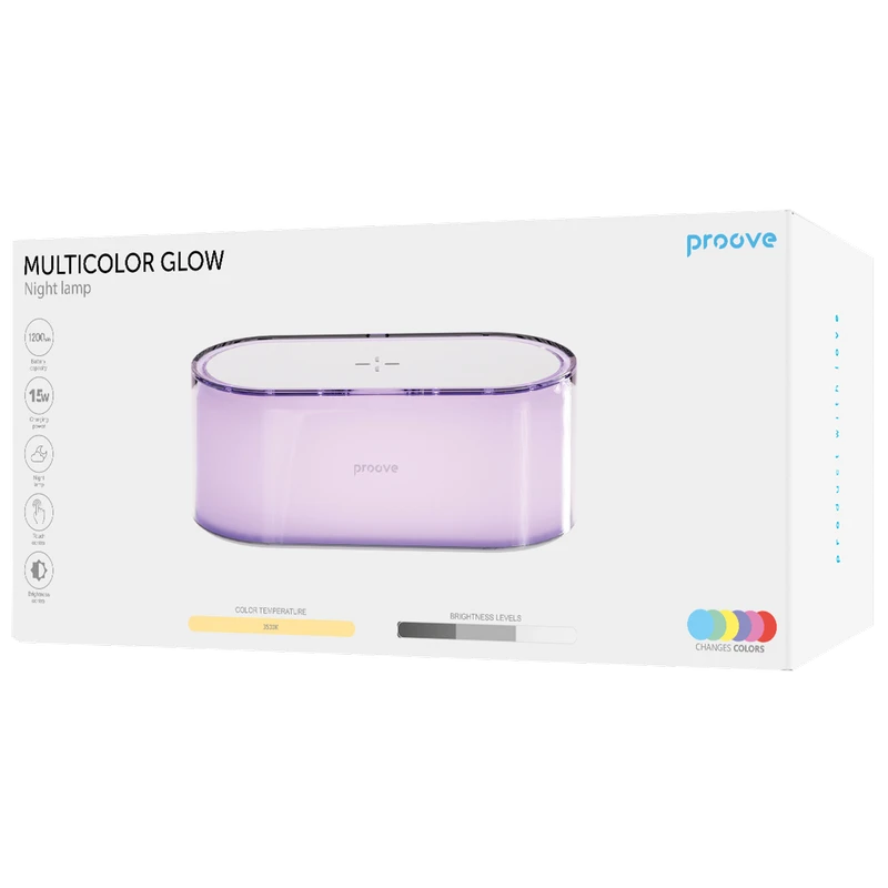 Ночник proove multicolor glow, белый 3