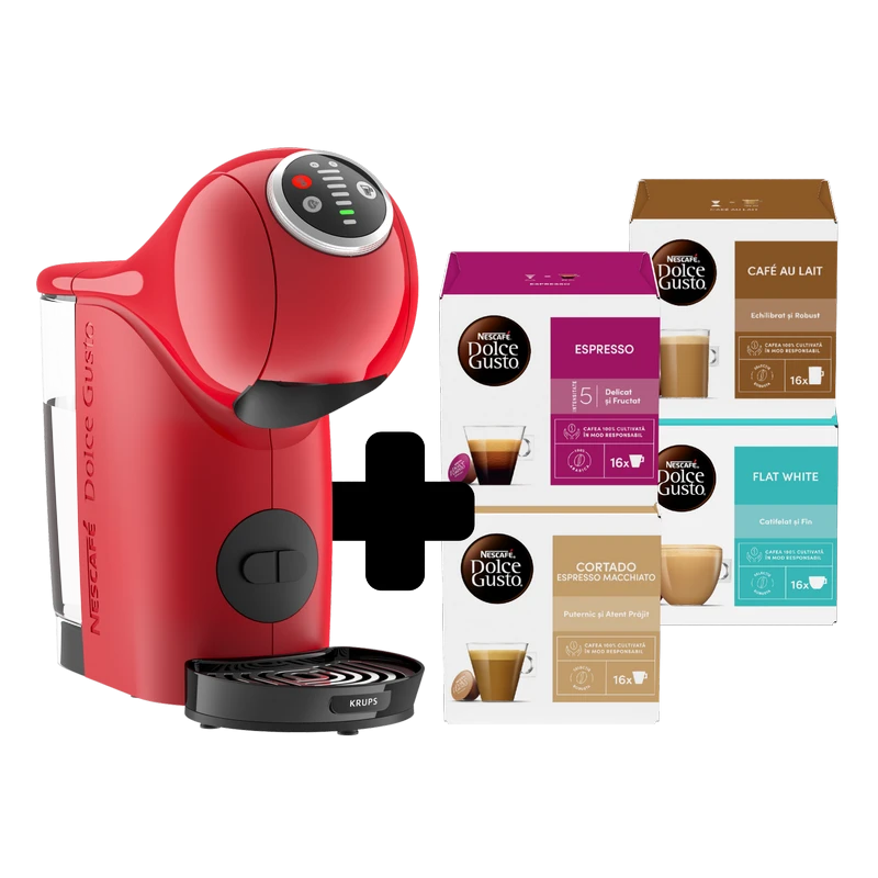 Капсульная кофеварка krups genio s plus kp340510, 1500вт, красный 16