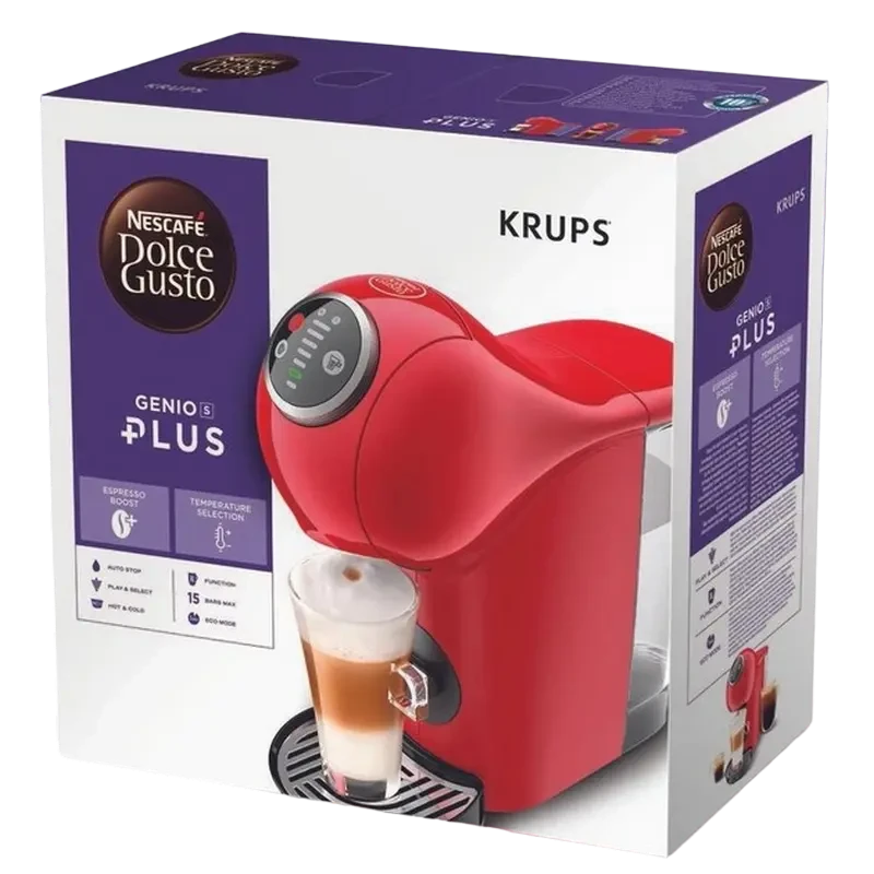 Cafetiera cu capsule krups genio s plus kp340510, 1500w, roșu 15