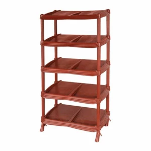 ETAGERA PLASTIC CU 5 POLITE – CULOARE MARO (E329)