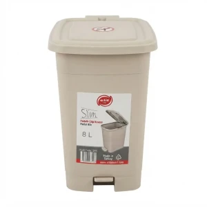 Urna cu pedala 8lt, (gri-bej-alb) e344
