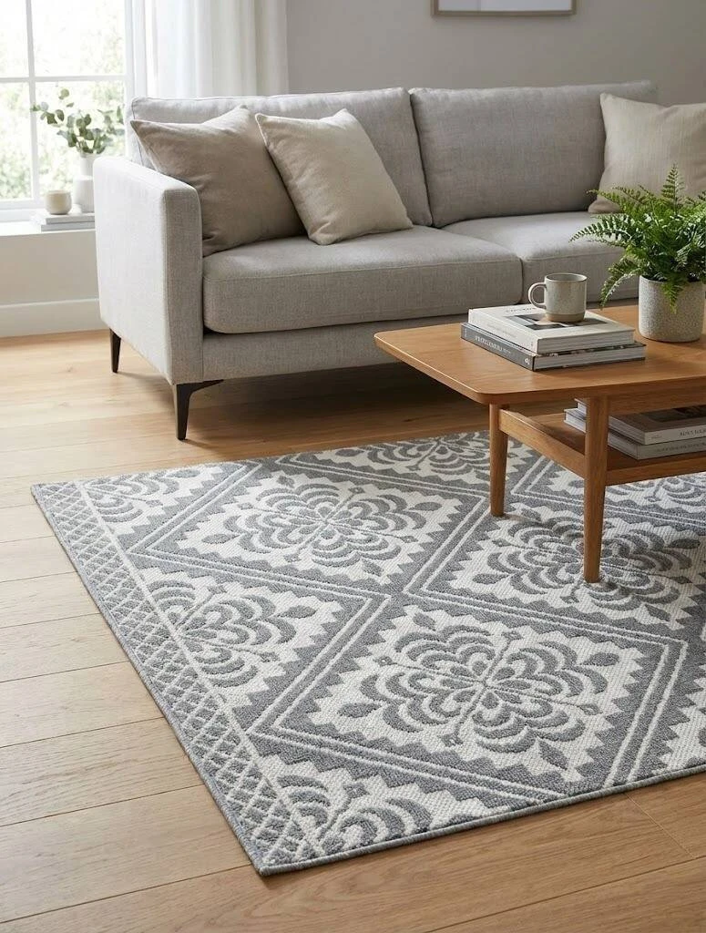 Covor bumbac 100x150 gri (165921) 2