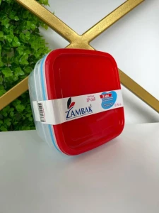 Containere patrate сu capac zambak 0.75l set 3 bucăți (z668) Thumbnail 2