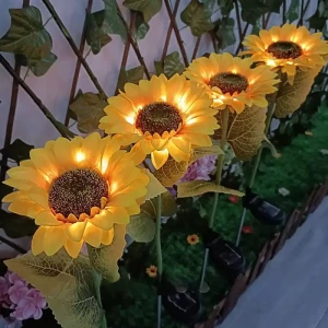 LAMPA SOLARA DECORATIVA IN FORMA DE FLOAREA-SOARELUI (GT0503)