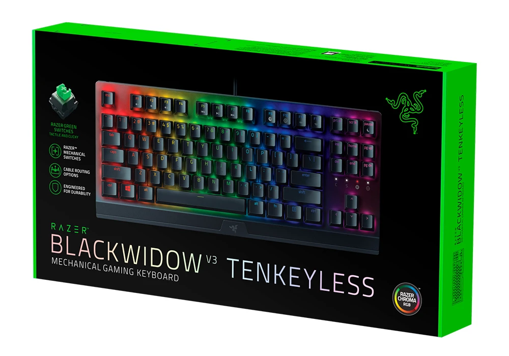 Клавиатура razer blackwidow v3 tenkeyless, проводное, чёрный 2