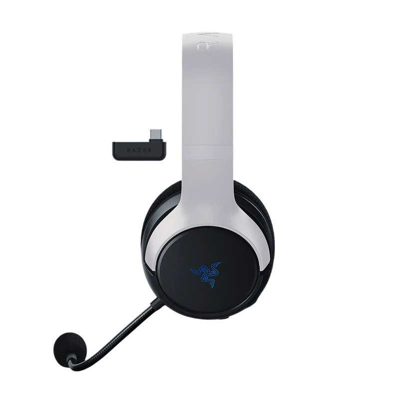 Игровая гарнитура razer kaira hyperspeed для ps5, беспроводной, белый | черный 12