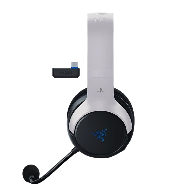 Игровая гарнитура razer kaira hyperspeed для ps5, беспроводной, белый | черный 8