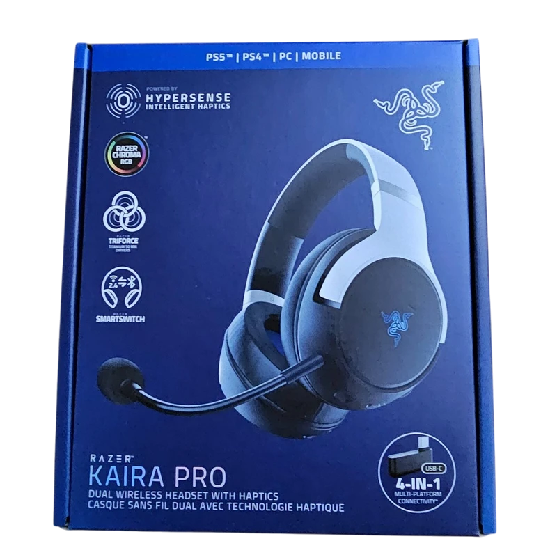 Игровая гарнитура razer kaira hyperspeed для ps5, беспроводной, белый | черный 9