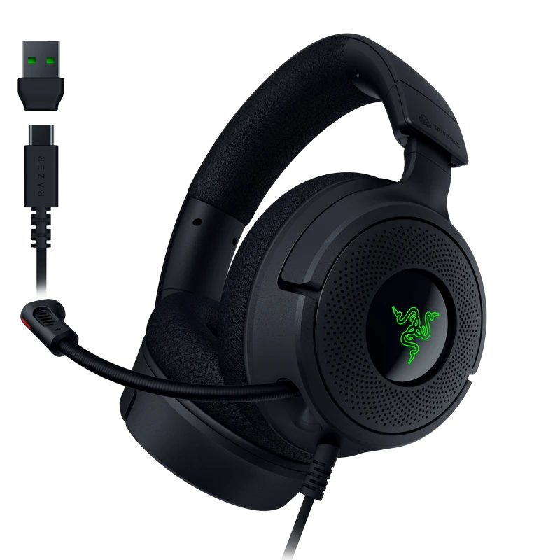 Игровая гарнитура razer kraken v4 x usb, проводной аналоговый, чёрный 4