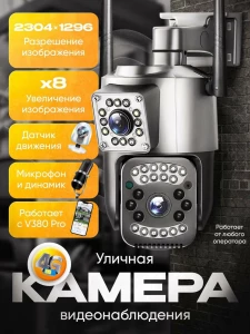 УЛИЧНАЯ ДВУХОБЪЕКТИВНАЯ ВИДЕОКАМЕРА (JE-QQ196)