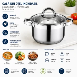 Cratiță inox kaisa villa 6.5 litre (2246) Thumbnail 2